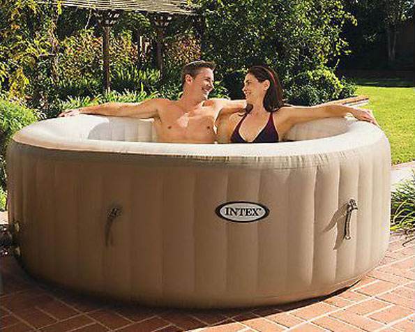 Intex Pure Spa Deluxe Inflatable 4 Person Portable Spa Hot Tub